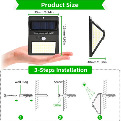 228 144 LED Solar Light Outdoor Solar Lamp PIR Motion Sensor Light Waterproof Solar Powered Sunlight for Garden Decoration [SLG]