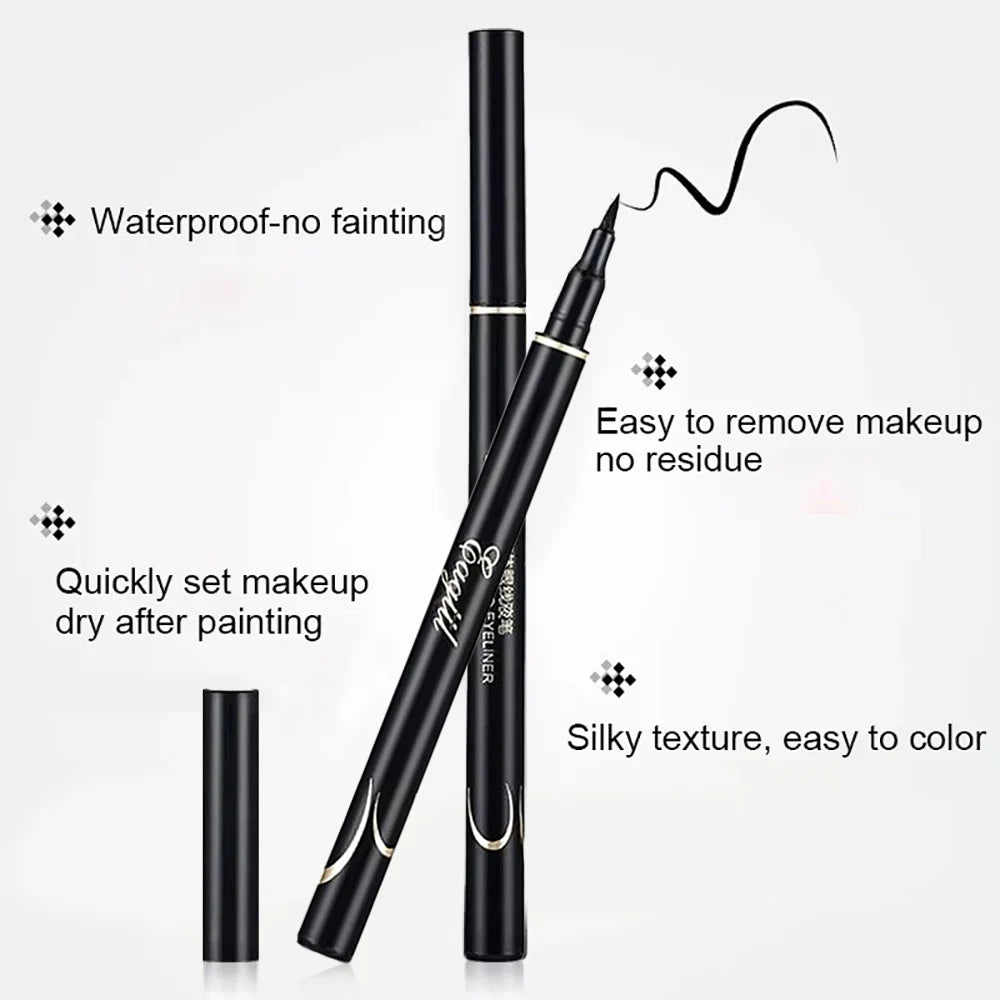 Black Liquid Eyeliner Waterproof Long Lasting Eye Liner Pencil Quick Drying Not Bloom Natural Eyeliner Liquid Pen Cosmetic Tools [CSM]