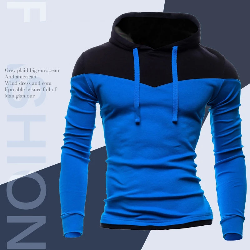 New Hoodies Men Fashion Sweatshirts Male Sweatshirt Teenage Casual Cardigan Hoody Jacket Autumn Coat Man Slim Patchwork Color [MEN]