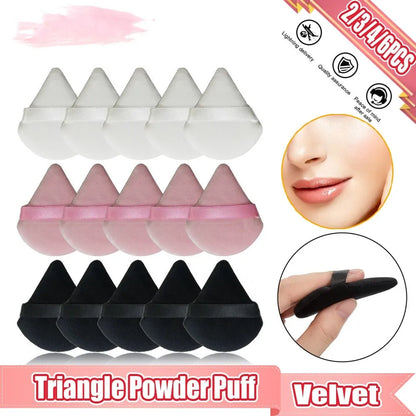 Triangle Powder Puff Soft Makeup Sponge for Face Make Up Eyes Contouring Shadow Cosmetic Washable Mini Velvet Foundation Puff [CSM]