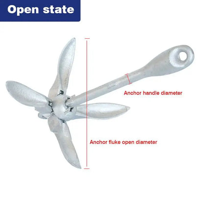 Watercraft Anchor Stainless Steel Folding Universal Dinghy Kayak Marine Canoe Boat Grapnel Anchor Boat Accessories [MRN]