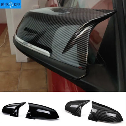 2 pieces Rearview Mirror Cover Cap Carbon Black for BMW Series 1 2 3 4 X M 220i 328i 420i F20 F21 F22 F23 F30 F32 F33 F36 X1 [BDK]