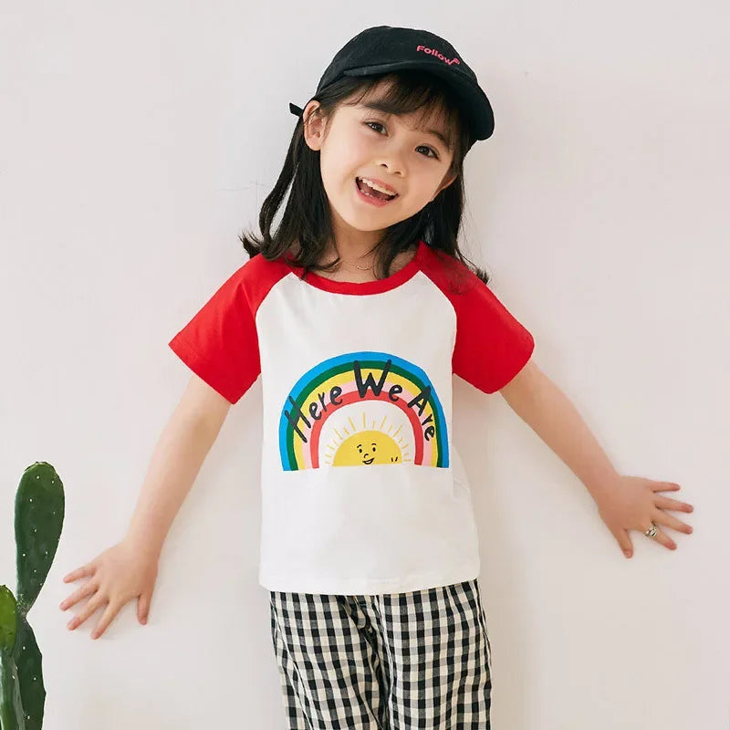 Children's Clothing T-Shirt  Kids Clothes Boys Girls Summer Cartoon Tops Short Sleeve Clothes 100% Cotton Baby Clothing [TSH]