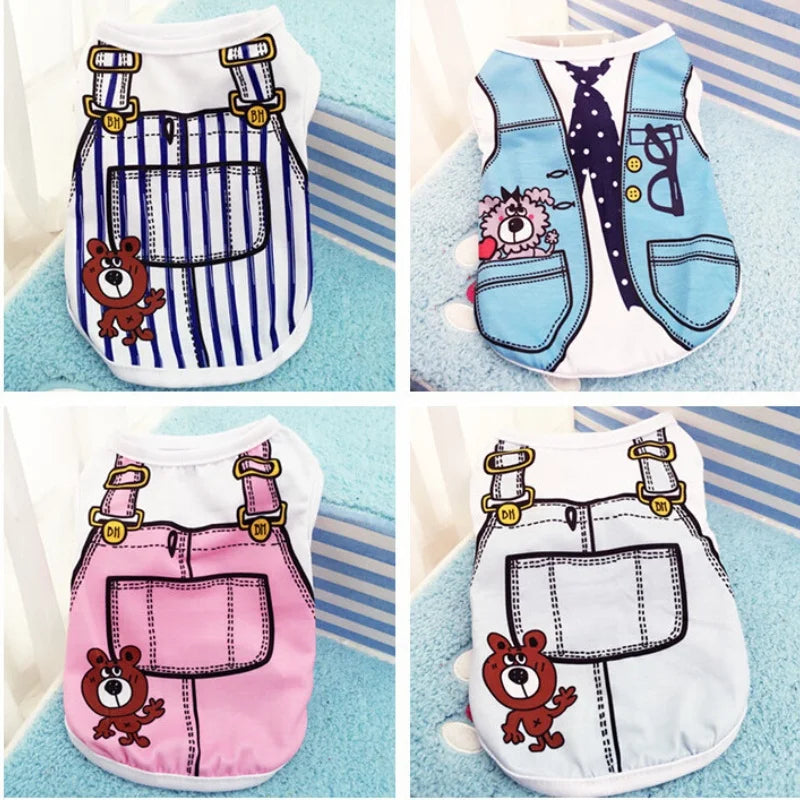 Puppy Dogs Soft Vests Pet Dog Clothes Cartoon Clothing Summer Shirt Casual T-Shirt for Small Pet Supplies [TSH]