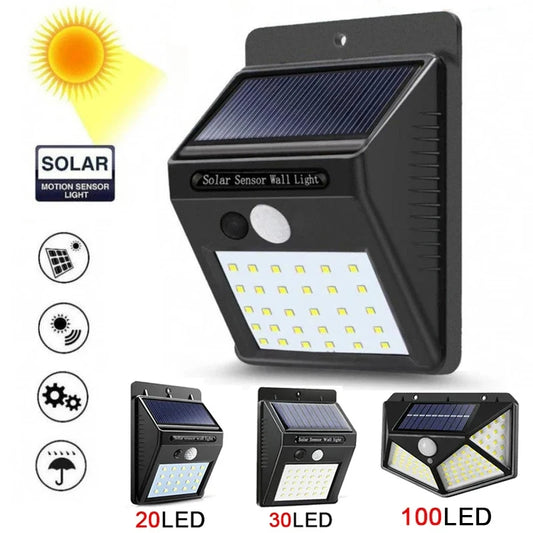 LED Solar Light 30/100 LEDs Wireless Motion Sensor Light Waterproof Solar Outdoor Lights Garden Decoration Spotlights Wall Lamp [SLG]