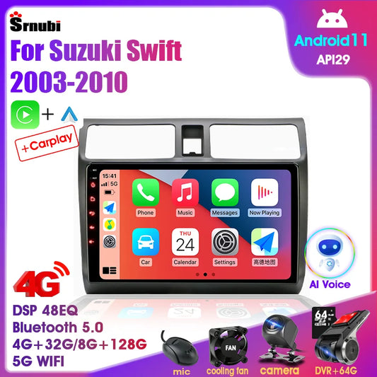 For Suzuki Swift 2003-2010 10" Carplay 2 Din Android 12 Car Radio Multimedia Video Player GPS Navigation Head Unit Stereo Audio [CAR]