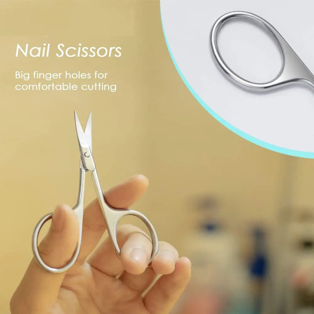 Professional Manicure Scissors Stainless Steel Cuticle Precision Beauty Grooming for Nail Facial Hair Eyebrow Eyelash Nose Hair [BEU]