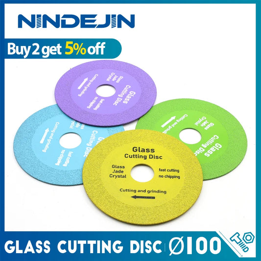 NINDEJIN 1pc Glass Cutting Disc 100mm 115mm 125mm Diamond Glass Cutting Blade Ceramic Tile Marble Polishing Grinding Saw Blade [TPT]