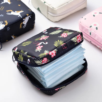 Sanitary Napkin Storage Bag Portable Cosmetic Lipstick Storage Bag Travel Earphone Coin Organizer Pouch Bags Cute Girl Bags Gift [CSM]