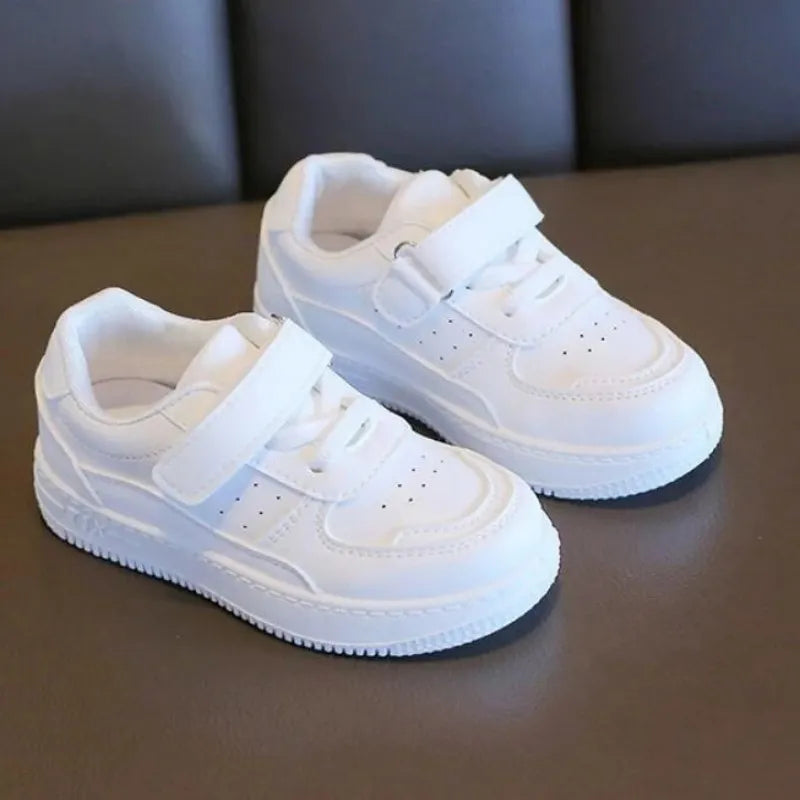 Tenis Sneakers Kids Spring/Autumn New Boys Girls Sports Shoes Casual Board Shoes Leather Soft Soled Children Small White Shoes [SHO]