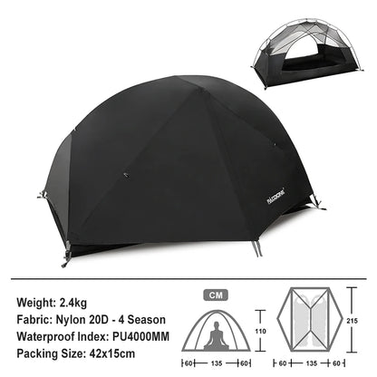 PACOONE Ultralight 20D Nylon Camping Tent Portable Backpacking Cycling Tent Waterproof Outdoor Hiking Travel Tent Beach Tent New [CAM]