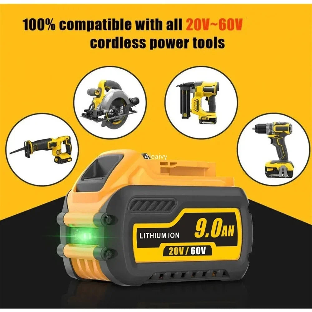 For DEWALT 20V/60V MAX compatible DCB609 DCB547-XJ DCB200 DCB201 DCB609 DCB182,DCB204 Batería for flexvolt 60v max bater [BAT]