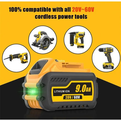 For DEWALT 20V/60V MAX compatible DCB609 DCB547-XJ DCB200 DCB201 DCB609 DCB182,DCB204 Batería for flexvolt 60v max bater [BAT]