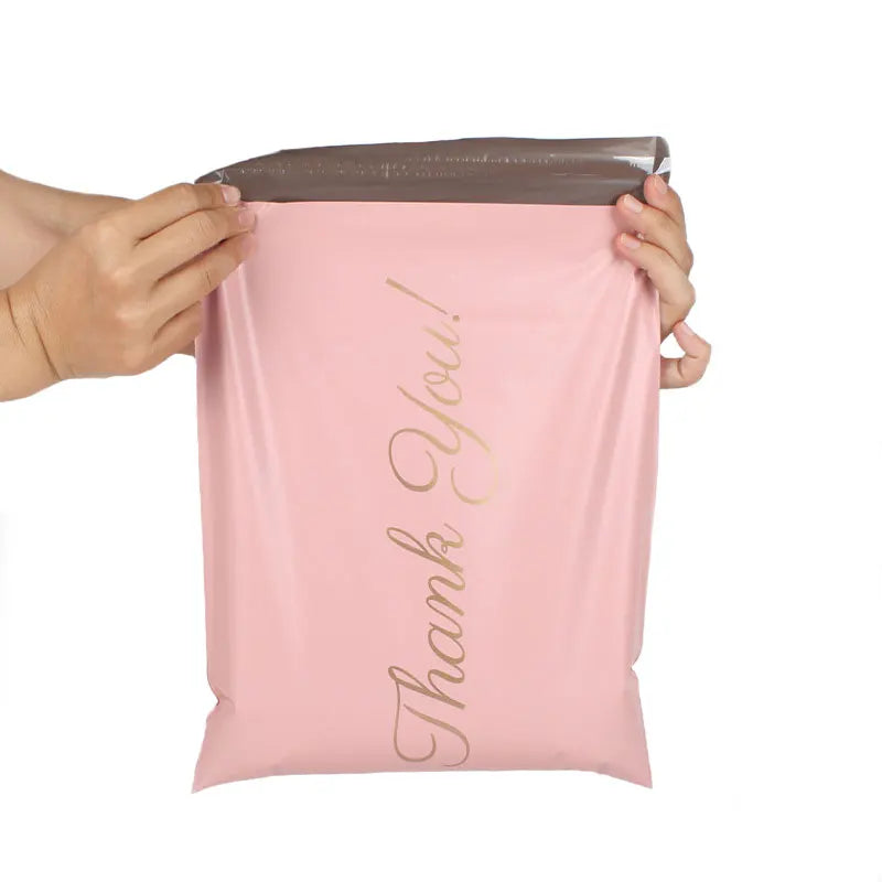 INPLUSTOP Pink Poly Express Mailing Pouch THANK YOU Clothing Opaque Courier Parcel Bag Envelope Logistics Storage Bags [OFF]