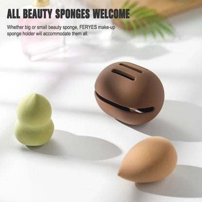 Makeup Sponge Holder Eco-Friendly Silicone Multi-hole Beauty Storage Case Travel Protable Cosmetic Puff Holder Box [CSM]