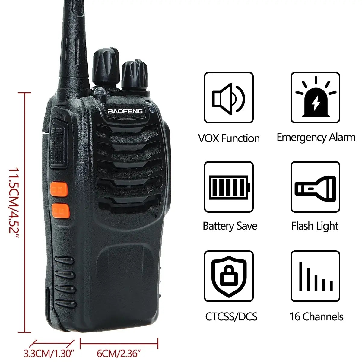 2pcs Baofeng BF-888S Long Range Walkie Talkie UHF 400-470MHz Ham Two Way Radio Comunicador Transceiver for Hotel Camping [TEL]