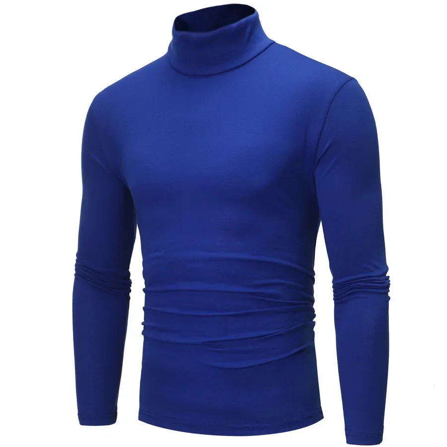 Thermal Underwear Tops Men Winter Clothes Thermal Shirt Autumn Men's Winter Tights High Neck Thin Slim Fit Long Sleeve T-shirt [UND]