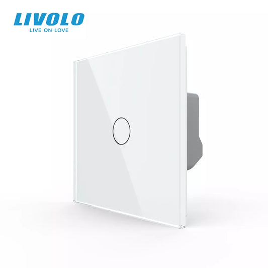 Livolo Luxury Wall Touch Sensor Switch,EU Standard 1Gang 1Way Light Switch,Crystal Glass 220-250,C701-1/2/5 [HOM]