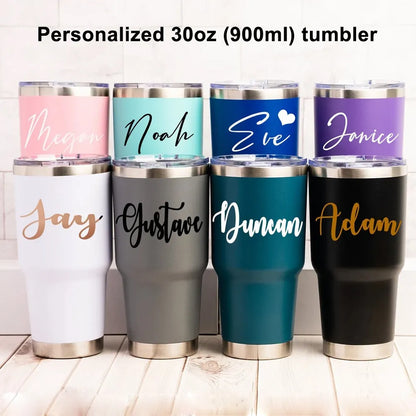 Personalied 900ml 30 oz Travel Tumbler Double Wall Water Thermal Termos Coffee Mug Flasks Stainless Steel Thermos 30oz Beer Cup [MUG] [MUG]