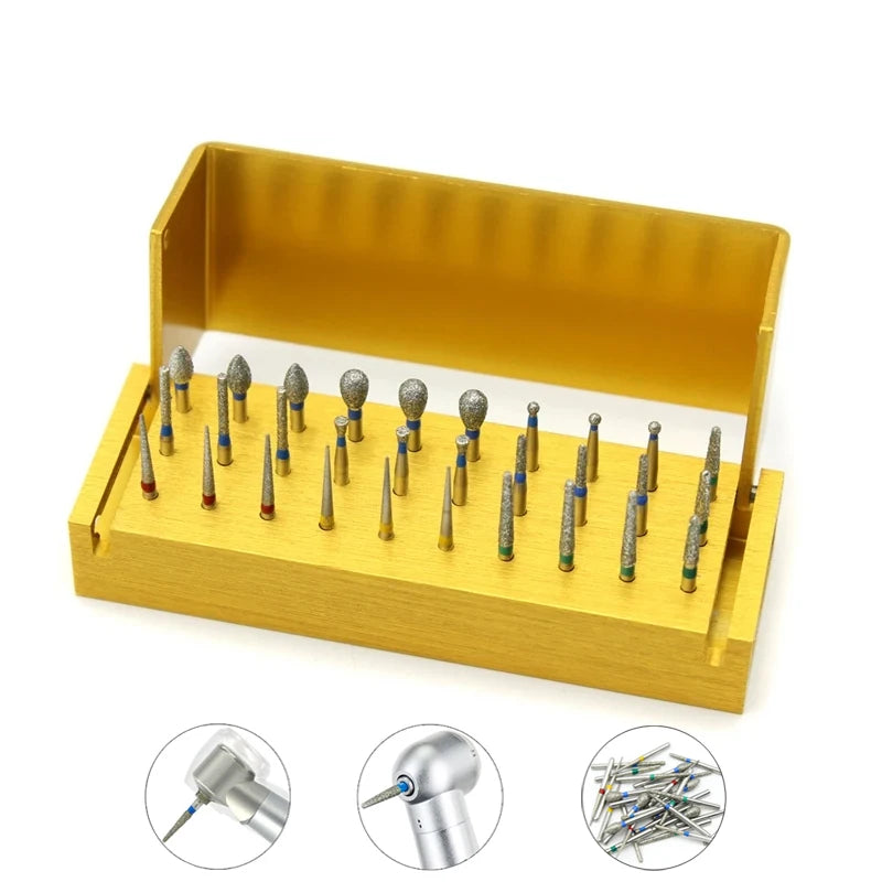 30Pcs Aluminium Dental Burs Diamond Set High Speed Sanding Teeth Polishing Drill Instrument Teeth Whitening Dentisry Tool [DEN]