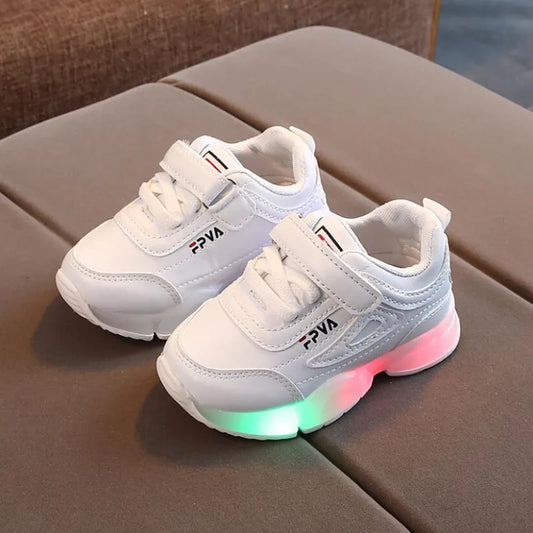 Child Sport Shoes Spring Luminous Fashion Breathable Kids Boys Net Shoes Girls LED Sneakers with Light Running Shoes Zapatillas [SHO]