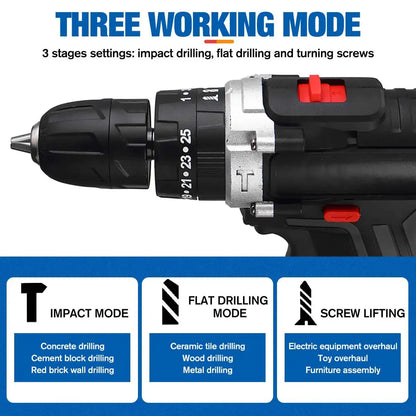 25+3 Torque Cordless Drill Electric Screwdriver Rechargeable Electric Drill Lithium-Ion Battery 2 Speed DIY Driver Power Tools [TOL]