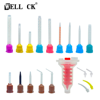 50pcs/Lot Dental Mixing Tips Impression Materials Lab Denture Laboratory Color Tubes Disposable Silicone Rubber [DEN]