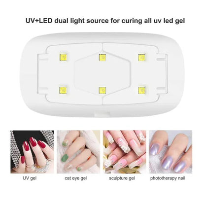 Portable Nail Lamp 6w mini Nail Dryer White Pink UV LED Lamp Usb Interface Nail lamp for Nail Polish Varnish Curing Machine [BEU]