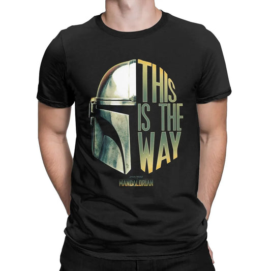 The Mandalorian This Is The Way Helmet Men T-Shirts Disney Vintage Tee Shirt Crewneck T-Shirt 100% Cotton Party Tops [TSH]