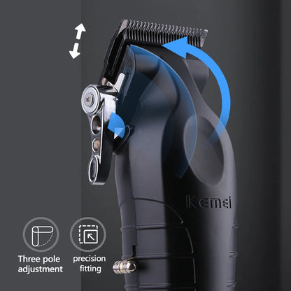 Kemei Professional Hair Clipper For Men Adjustable Cordless Electric Hair Trimmer Rechargeable Hair Cutting Machine Lithium [HAI]