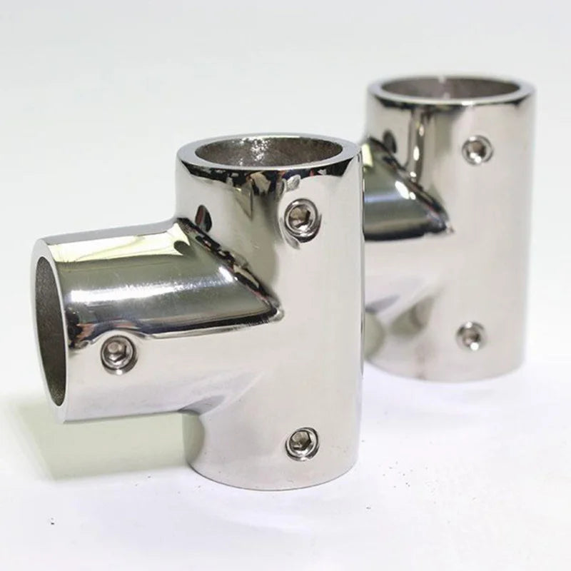 22mm/25mm/30mm/32mm Marine Boats Handrail Stainless Steel 3 Way Boat Deck Handrail 90 Degree Tee Cross Fitting Joint Connector [MRN]