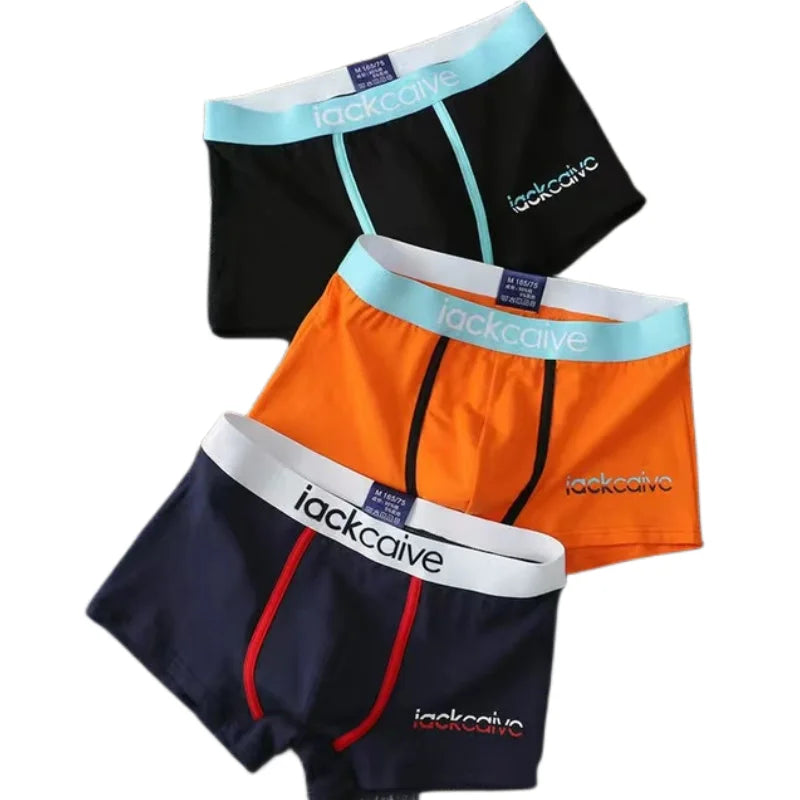 3Pcs Lot Men Panties Boxer Shorts Cotton Men's Underwear Breathable Man Underpants Sports Comfort Male Boxers L-3XL [UND]