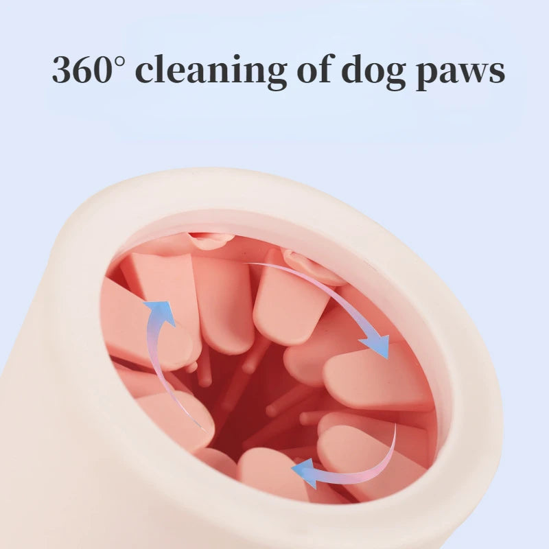 Portable Dog Paw Cleaner Foot Washer Cup for Small Medium Dogs and Cats Muddy Paw Silicone Automatic Dog Wash Cleaning Supplies [PET]