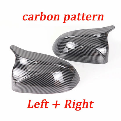 2Pcs Glossy Black carbon pattern Rear Side View Mirror Covers Shell Replacement For BMW X3 G01 ix3 X4 G02 X5 G05 X6 G06 X7 G07 [BDK]