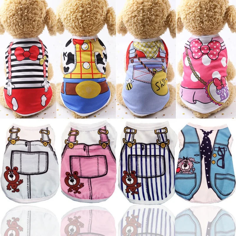 Puppy Dogs Soft Vests Pet Dog Clothes Cartoon Clothing Summer Shirt Casual T-Shirt for Small Pet Supplies [TSH]