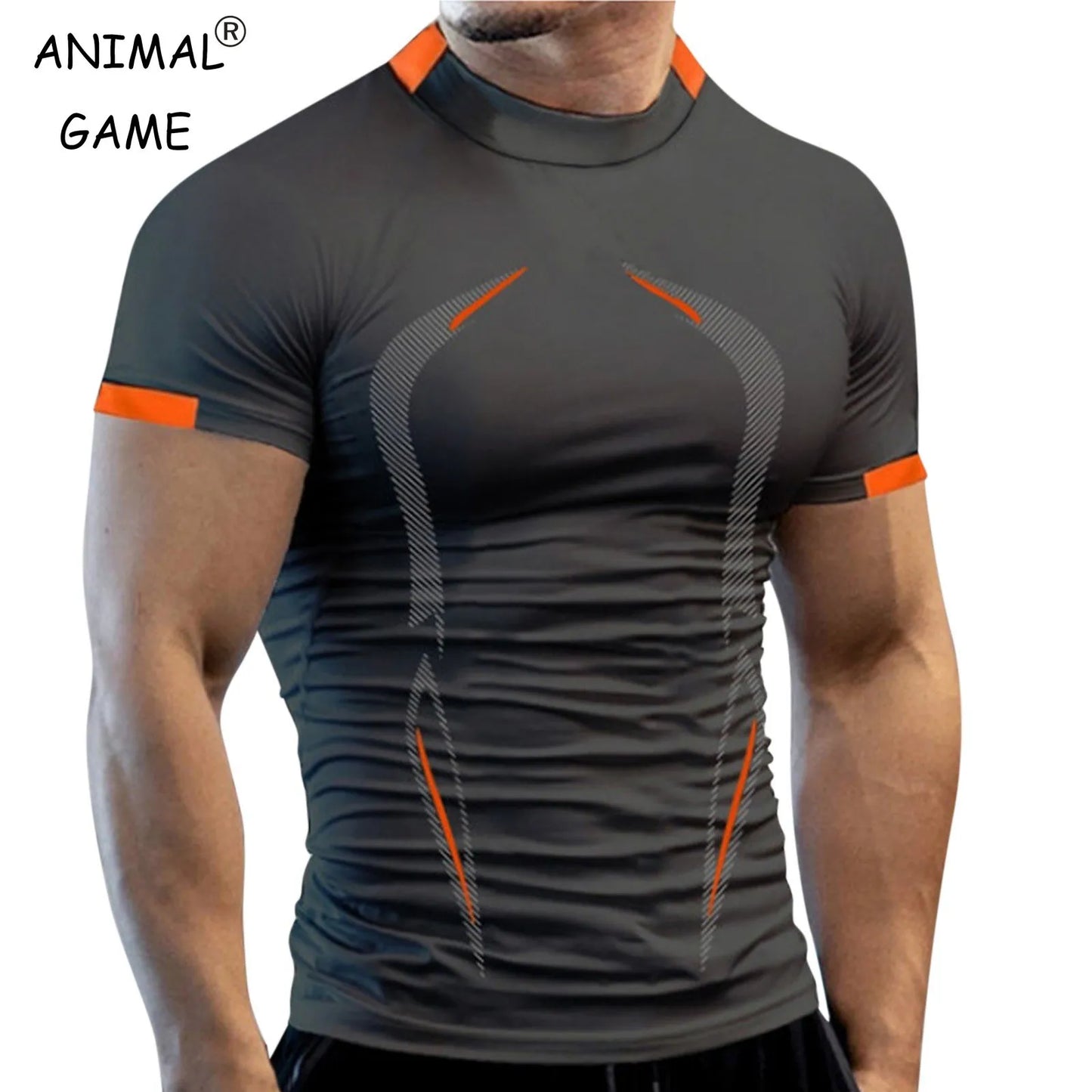 New Summer Gym Breathable T-Shirt Men Quick Drying Jogging TShirt Men Training Tees Fitness Tops Running T-shirt [TSH]