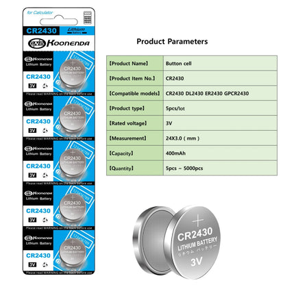 2-50pcs NEW CR2430 3V Lithium Battery CR 2430 DL2430 BR2430 Button Coin Batteries for Key Fob Watch Alarm Clock Remote Control [BAT]