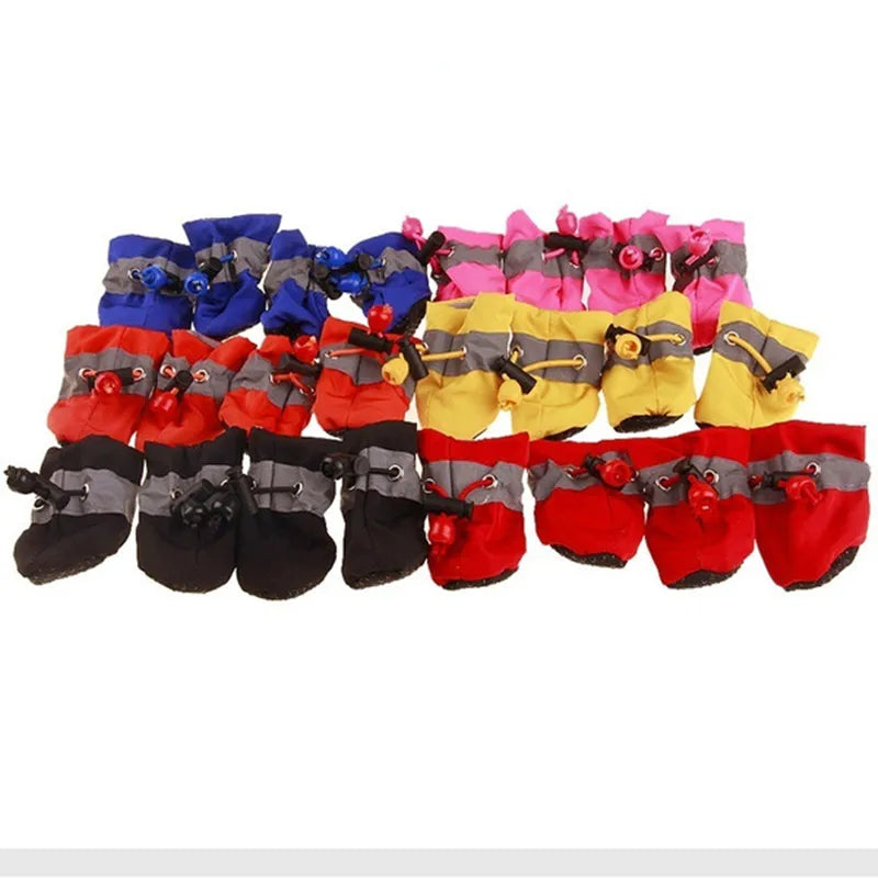 4pcs/set Waterproof Pet Dog Shoes Chihuahua Anti-slip Rain Boots Footwear For Small Cats Dogs Puppy Dog Pet Booties [SHO]