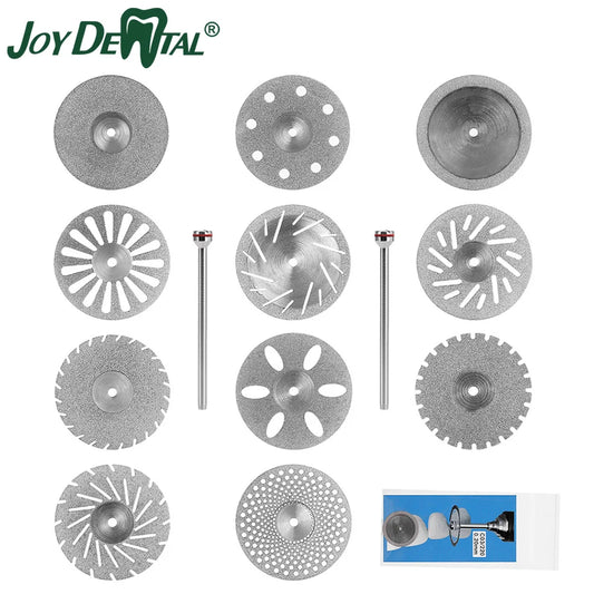 10Pcs Dental Lab Polishing Diamond Discs/Mandrel 0.2mm Double Side Coating Disk Dentist Rotary Cutting Tool for Polisher Machine [TPT]