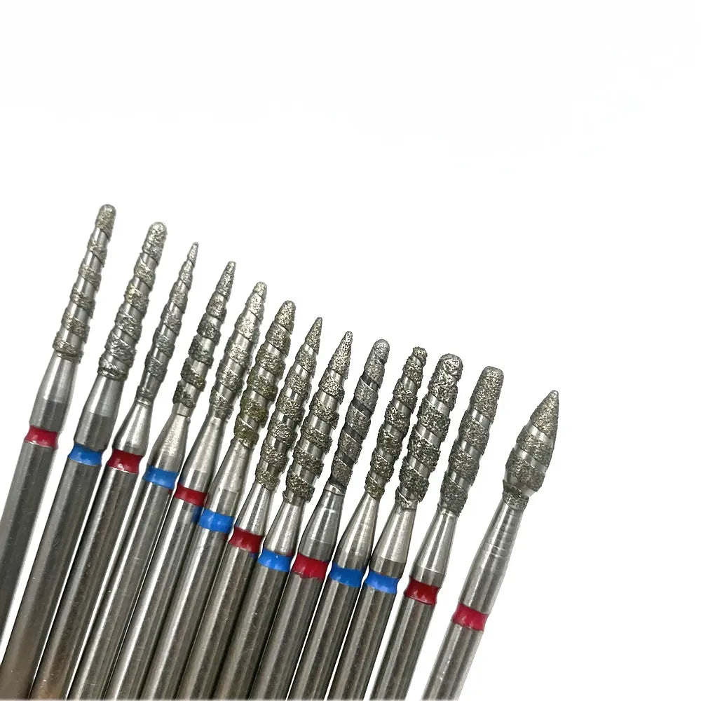 1Pcs 3/32"  Flame Nail Drill Bits Diamond Cutters for Manicure Cuticle Clean Burr Diamond Mill Nails Accessories Tool [TPT]