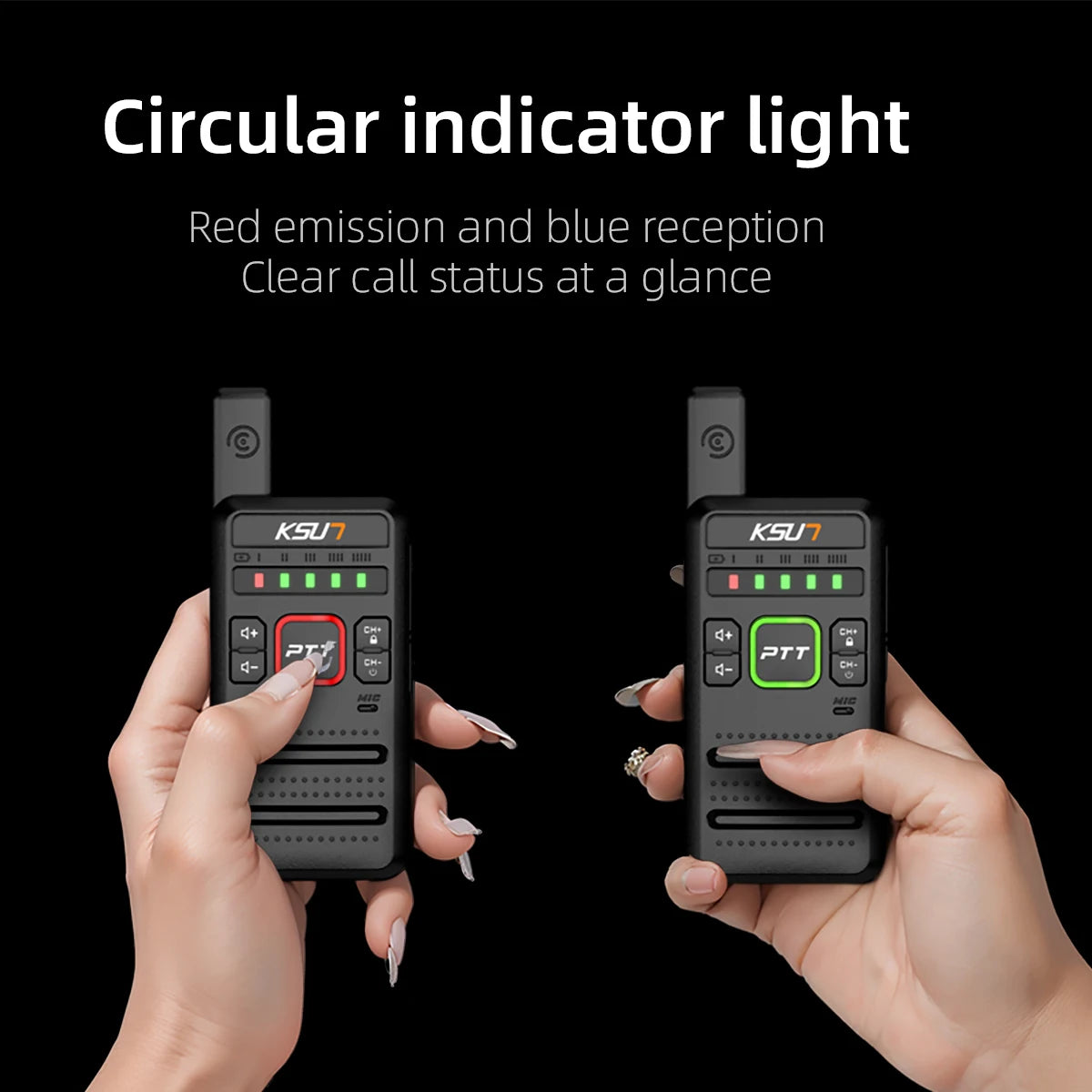 KSUT Portable Radio Walkie Talkie Ham Two Way Radio Station Small Thin UHF Professional Transceiver Wireless Device 2 Watt M10 [TEL]