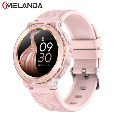 MELANDA Sport Smart Watch Women Bluetooth Call Smartwatch IP68 Waterproof Fitness Tracker Health Monitoring for IOS Android MK60 [SWH]