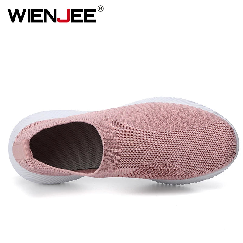 Women Vulcanized Shoes High Quality Women Sneakers Slip On Flats Shoes Women Loafers Plus Size 42 Walking Flat [SHO]