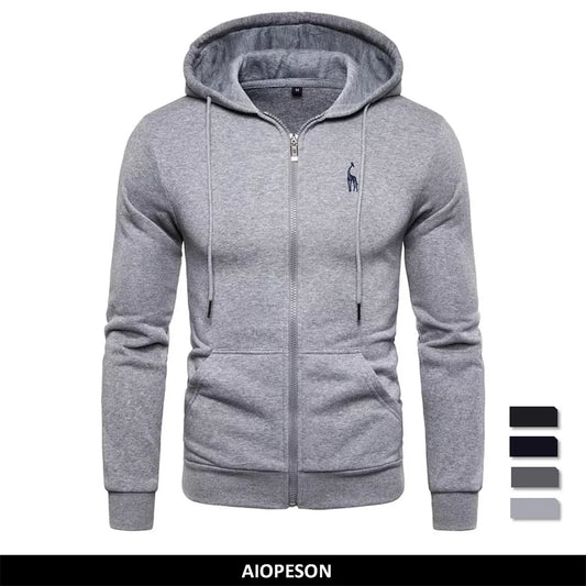 Autumn Winter Cotton Hoodied Mens Sweatshirts Solid Hoody Fleece Thick Hoodies Men Sportswear Zipper Sweatshirts Men [MEN]