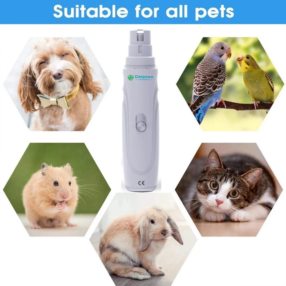 Dog Nail Clippers Electric Pet Nail Grinder USB Rechargeable Dog Cat Paws Nail Cutter Dogs Cats Pets Claw Nail Grooming Trimmer [PET]