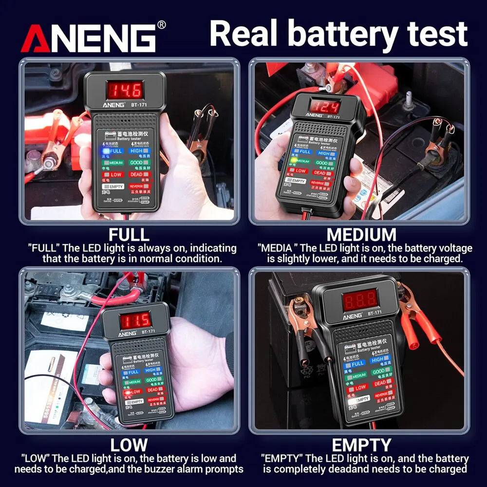 ANENG BT-171 12V Multifunctional Battery Testers Auto Repair Industry Detection with LED Reverse Display Screen Electrician Tool [TOL]