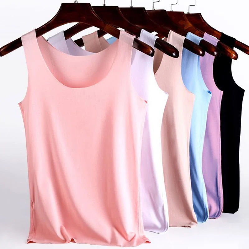 Women Summer Tight fit No trace Tanks Camis Vest Fashion Casual Sleeveless Ladies Street Tanks Tops Tees Hotsweet Bra B3192 [BRA]