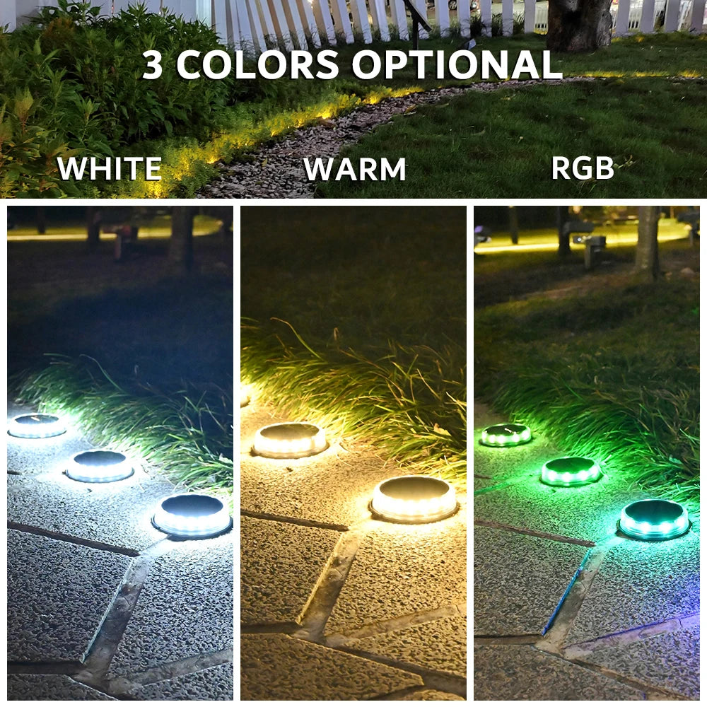 4PCS Super Bright LED Solar Pathway Light Outdoor IP65 Waterproof 3.7V 1200mAH Ground Lamp for Garden Decoration [SLG]