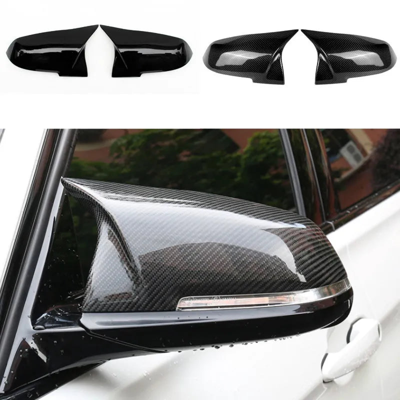 2 pieces Rearview Mirror Cover Cap Carbon Black for BMW Series 1 2 3 4 X M 220i 328i 420i F20 F21 F22 F23 F30 F32 F33 F36 X1 [BDK]