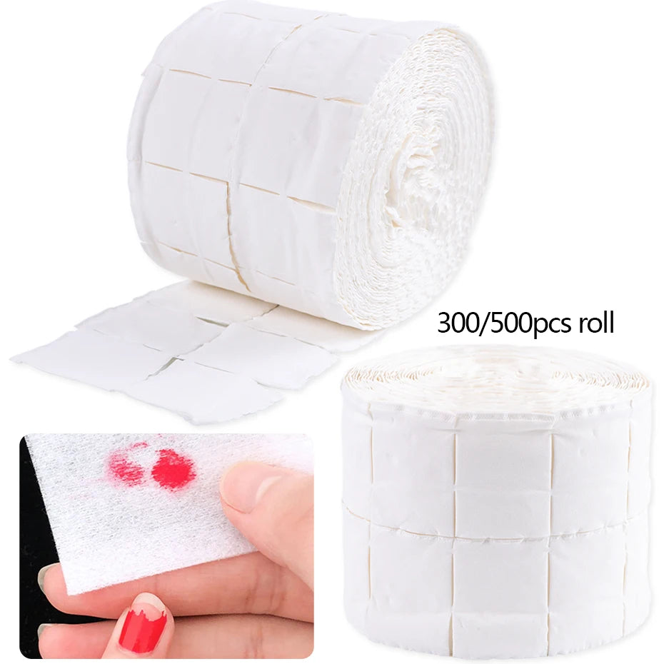 500/300pcs Lint-Free Nail Polish Remover Cotton Gel Polishes Remover Nails Wraps Wipes Manicure Soft Paper Pads Accessories  [BEU]